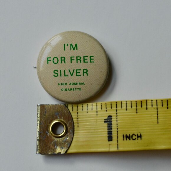 High Admiral Cigarette I'm for Free Silver Tiny Pin Button - Picture 4 of 4